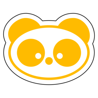 Small Eyed Panda Sticker (Yellow)